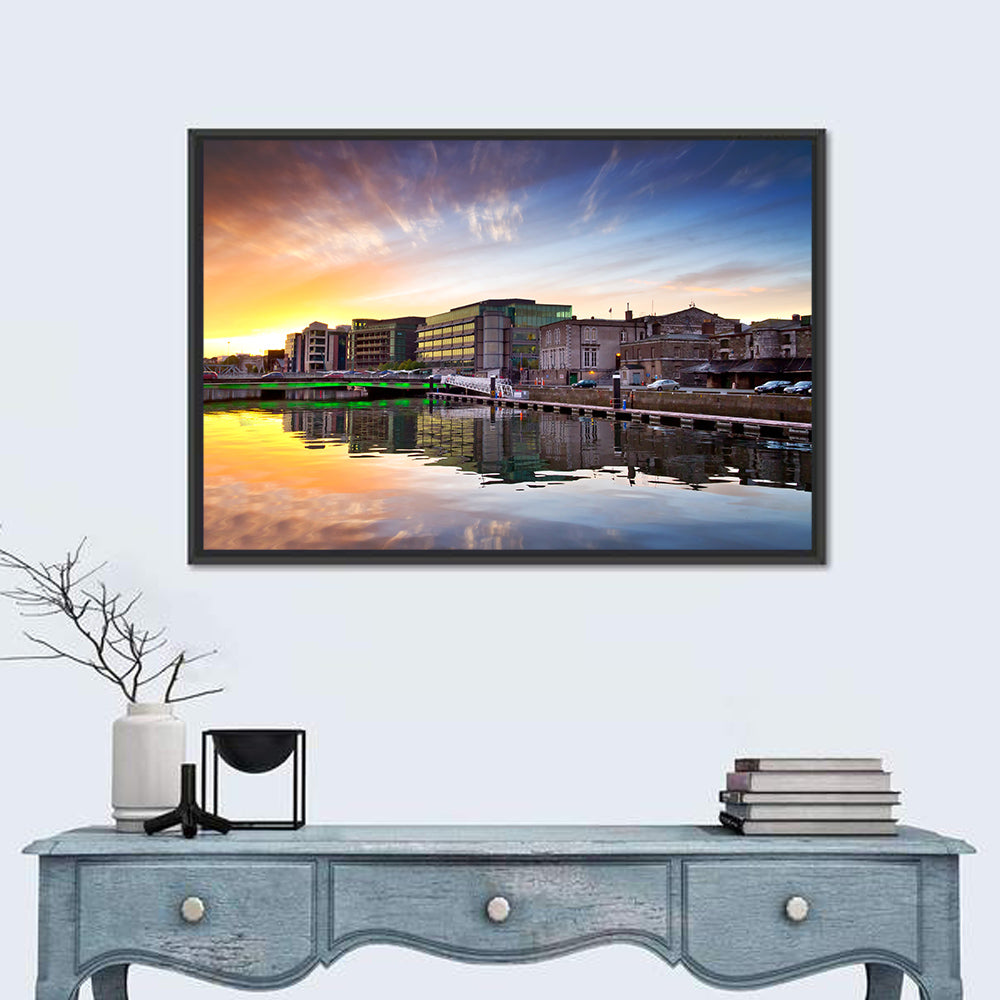 River Liffey at Dusk Wall Art in a room, landscape