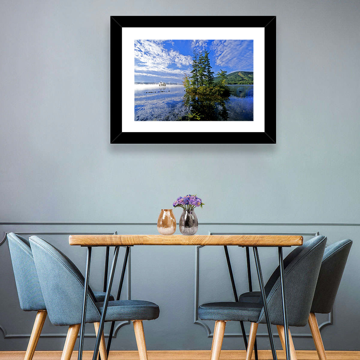 Misty Maine Lake Wall Art