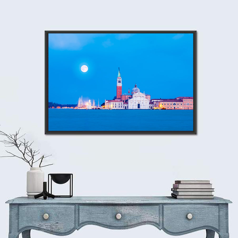 San Giorgio Maggiore Moonlight Wall Art in a room, landscape