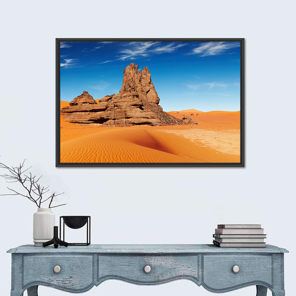 Sahara Rock Formation Landscape Wall Art in a room, landscape