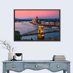 Budapest Chain Bridge at Twilight Wall Art