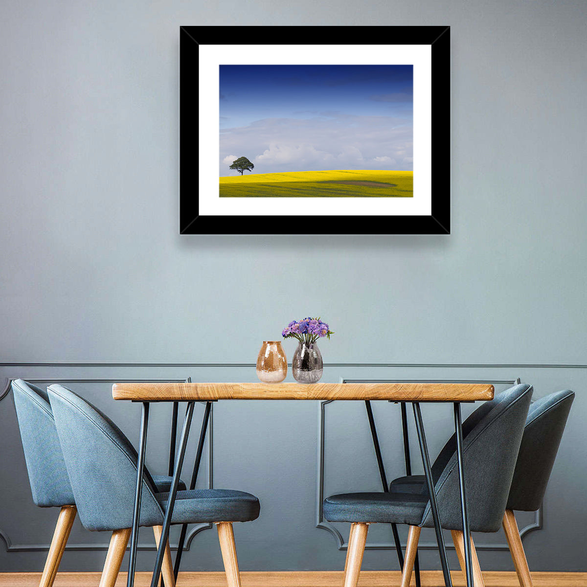 Solitary Tree Over Rapeseed Field Wall Art