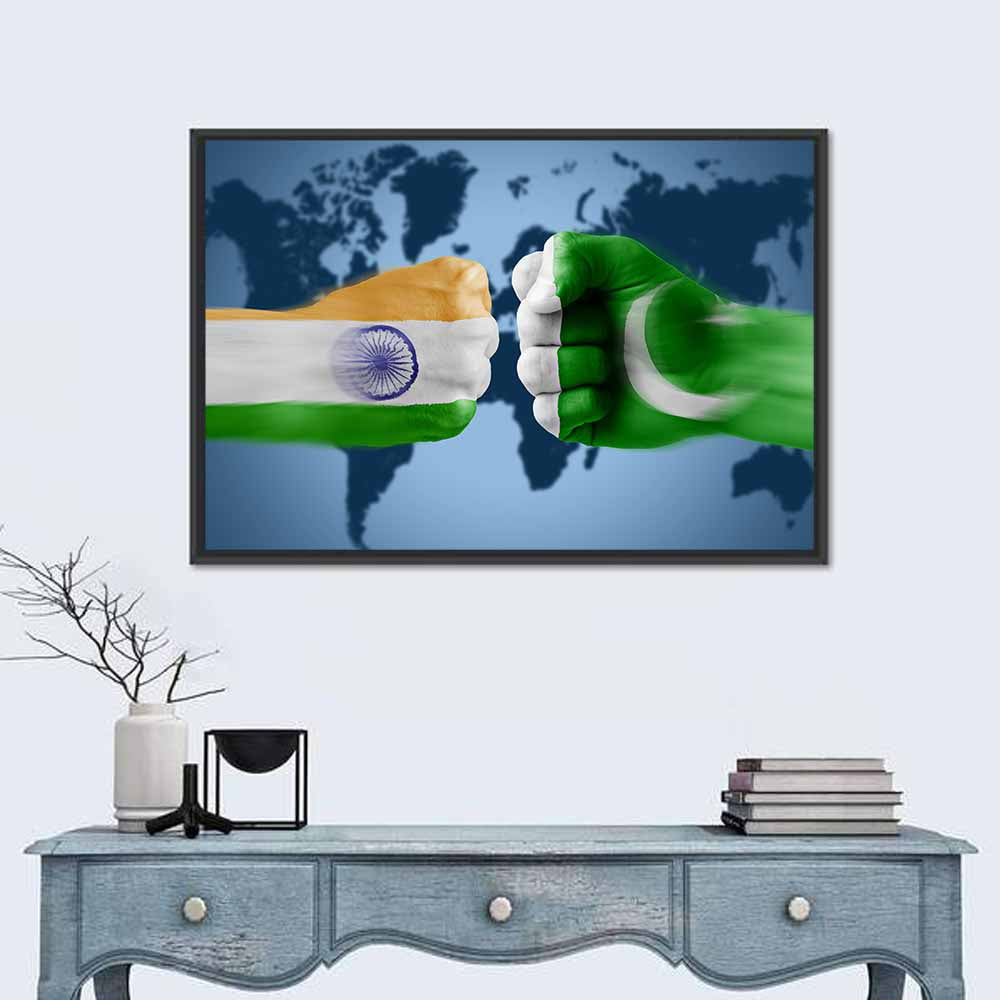 India Vs Pakistan Fight Concept Wall Art