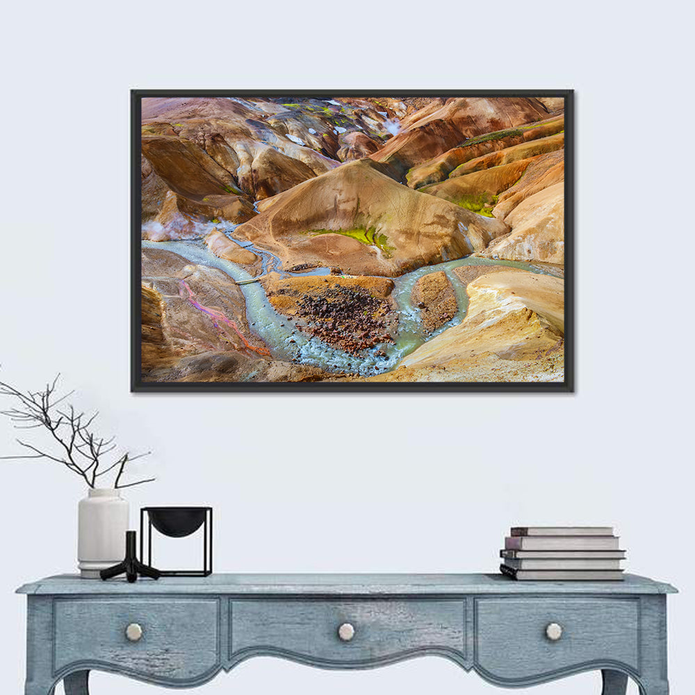 Kerlingarfjöll Geothermal Landscape Wall Art in a room, landscape