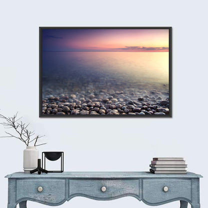 Pebbled Shore Sunset Wall Art