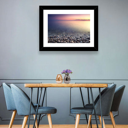Pebbled Shore Sunset Wall Art