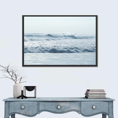 Misty Horizon Ocean Waves Wall Art