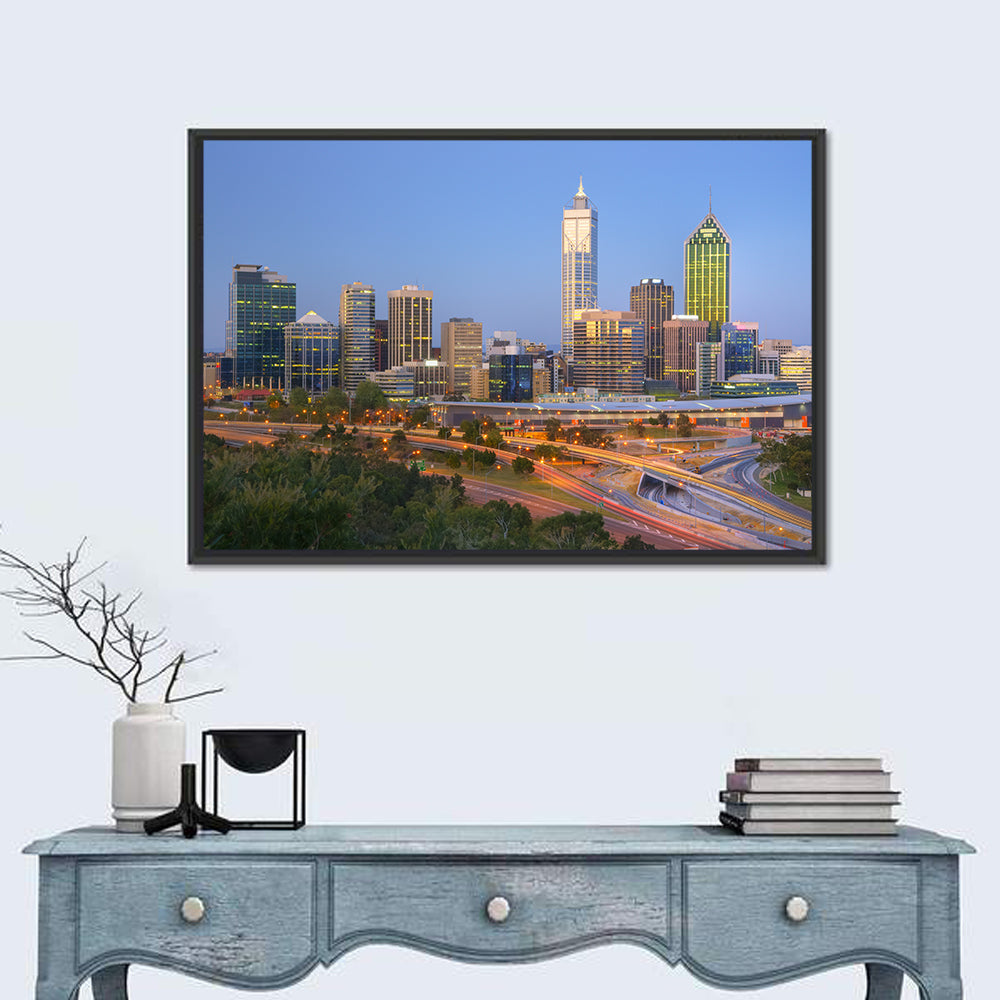 Perth Skyline at Dusk Wall Art