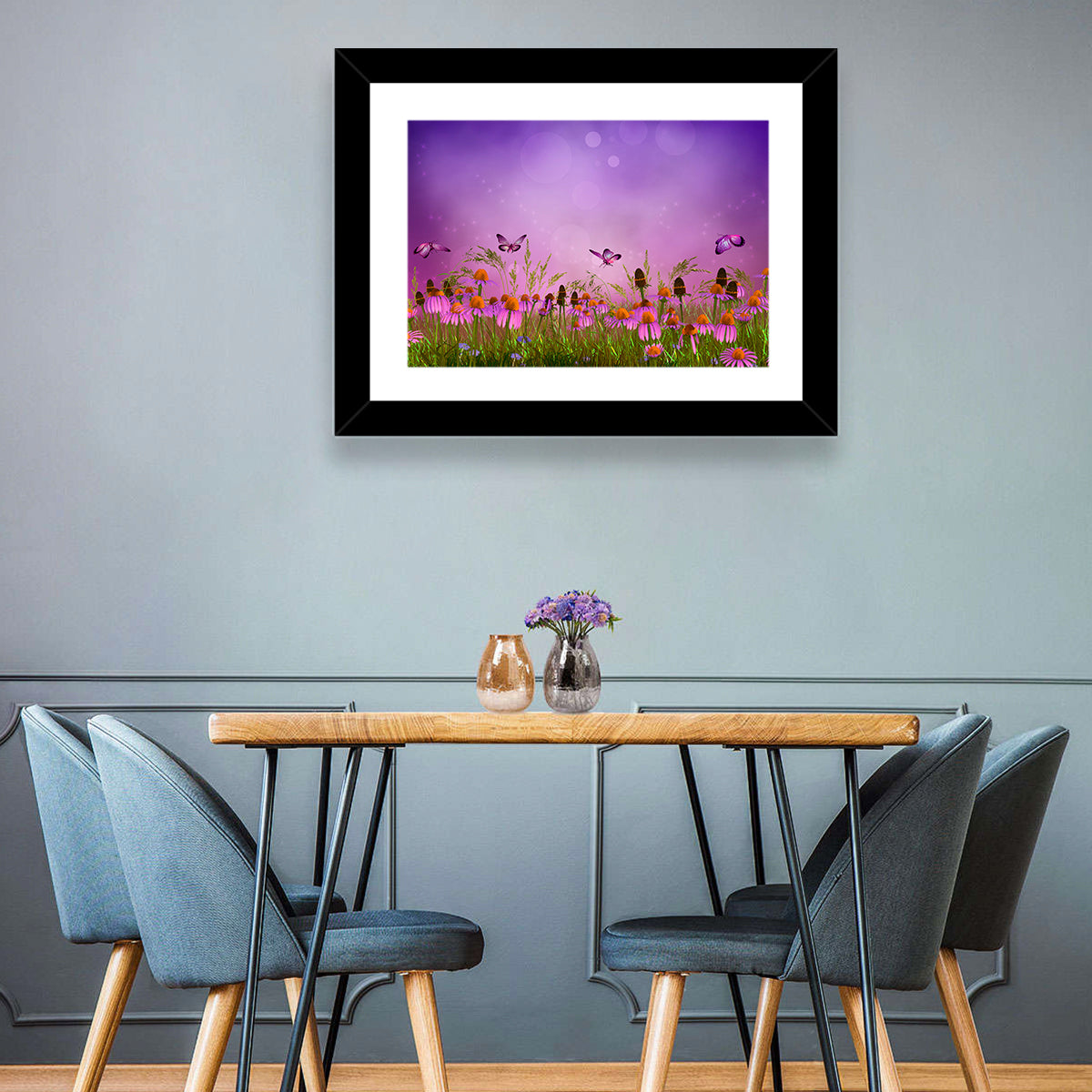 Purple Coneflower Butterfly Meadow Wall Art