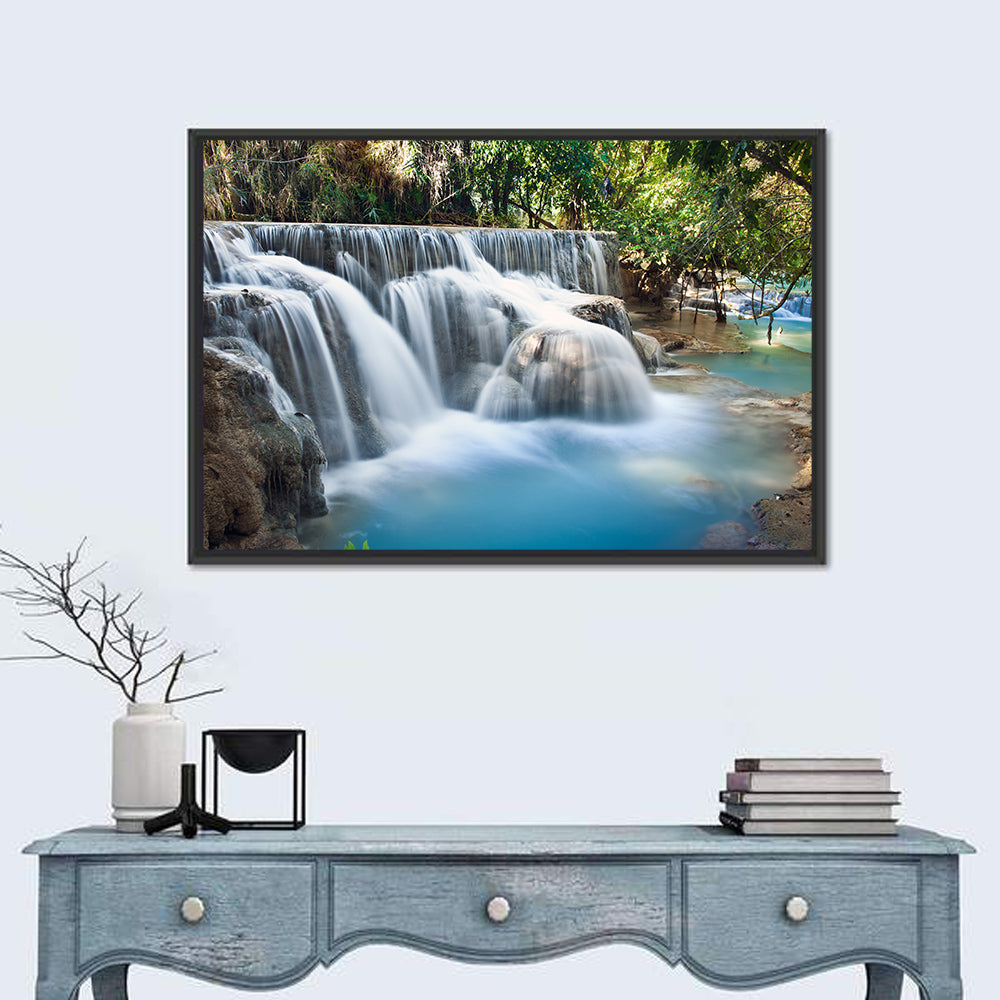 Kuang Si Falls, Luang Prabang Wall Art in a room, landscape