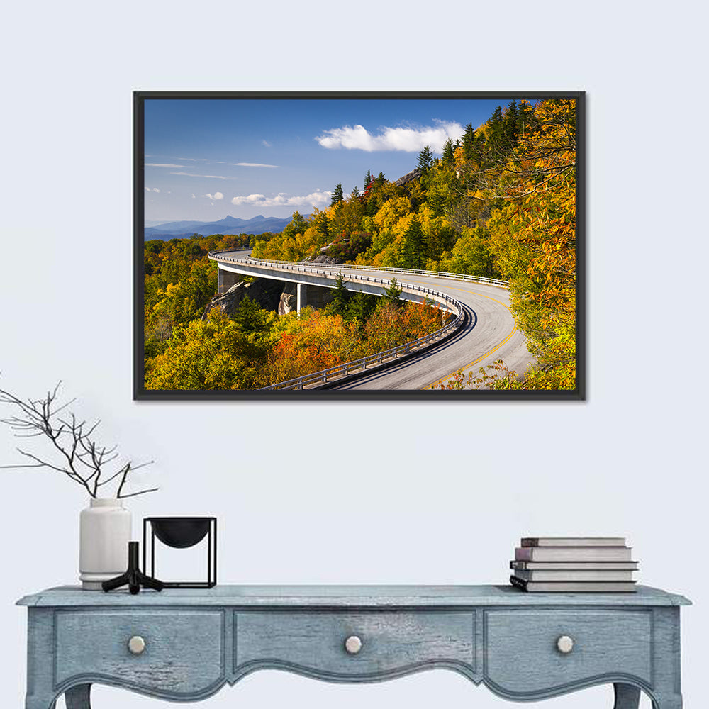 Linn Cove Viaduct at Grandfather Mountain Wall Art in a room, landscape