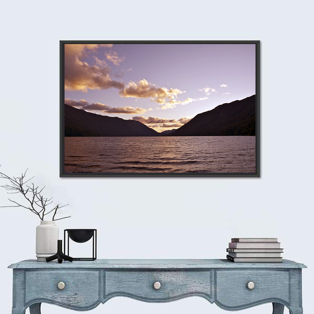 Purple Sunset Over Lake Crescent Wall Art