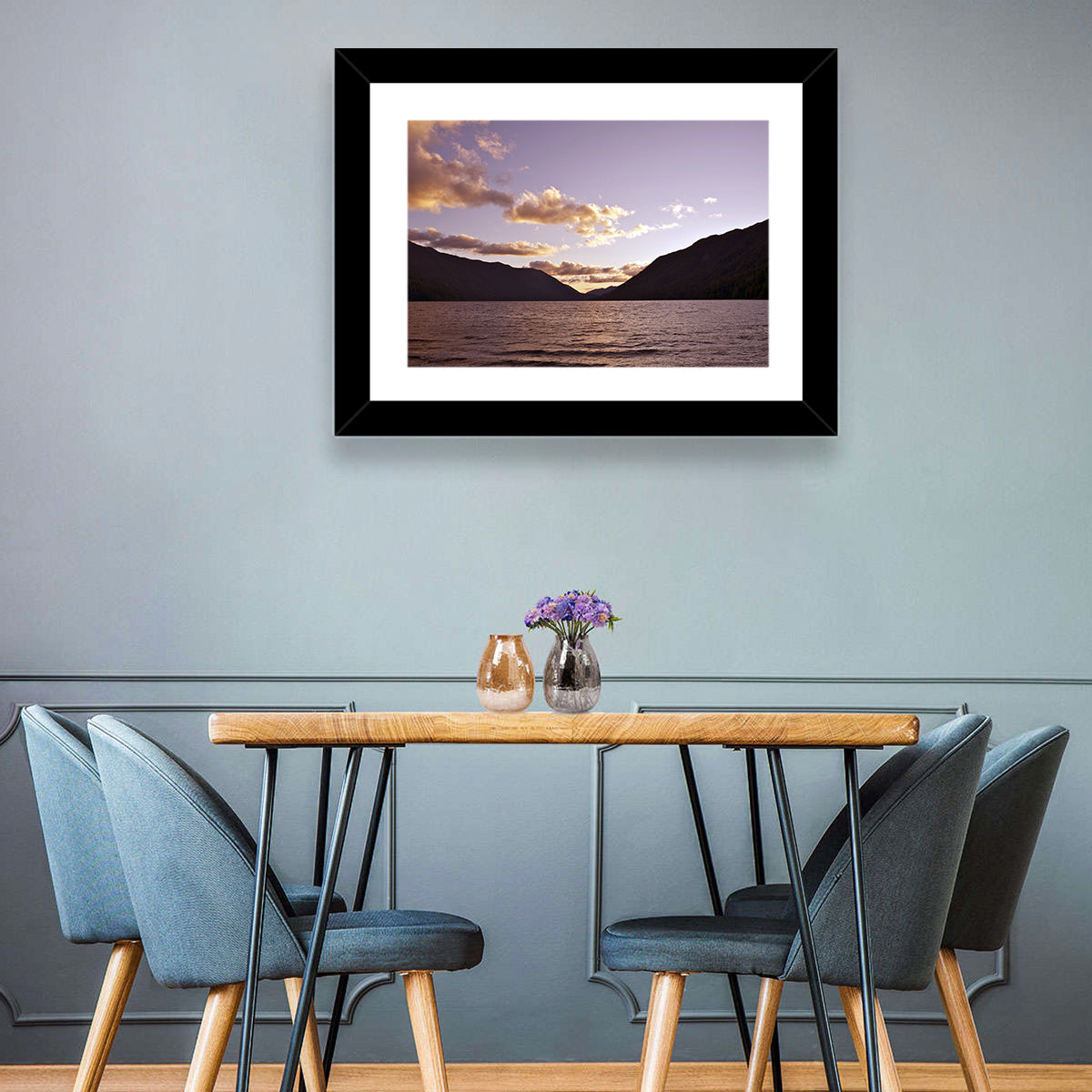 Purple Sunset Over Lake Crescent Wall Art