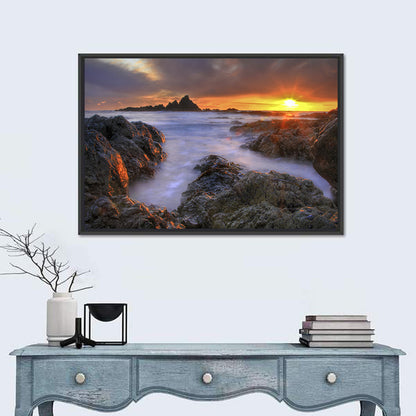 Tramore Rocky Coast Sunset Wall Art