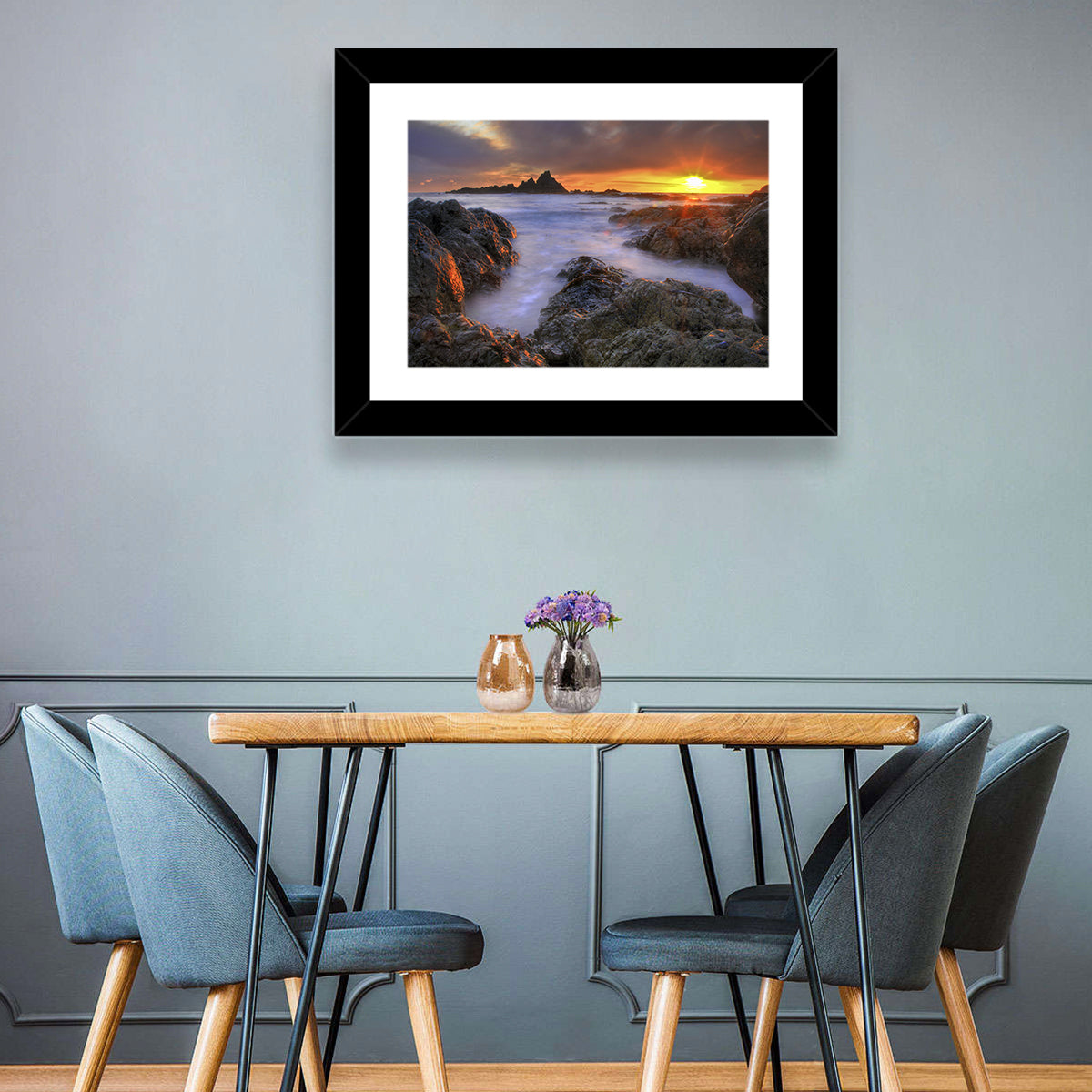 Tramore Rocky Coast Sunset Wall Art