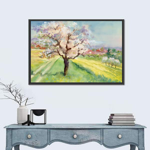 Watercolor Village in Spring Wall Art