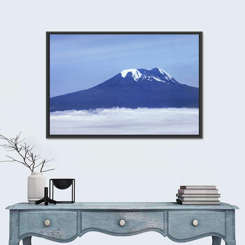 Snow-capped Kilimanjaro Wall Art in a room, landscape
