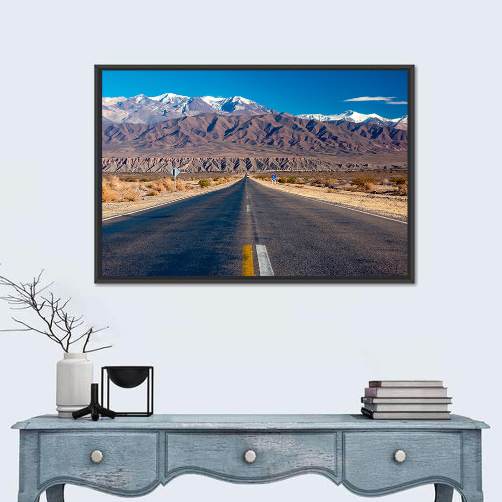 Northern Argentina Desert Road Wall Art in a room, landscape