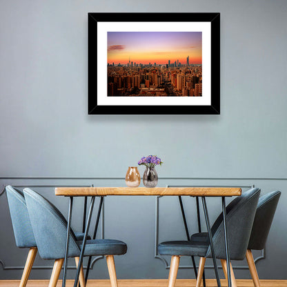Kuwait City Skyline at Dusk Wall Art