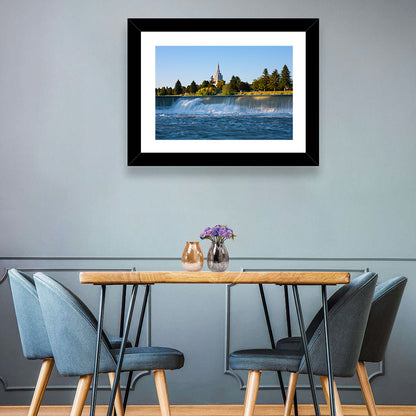 Idaho Falls Temple and Waterfall Wall Art