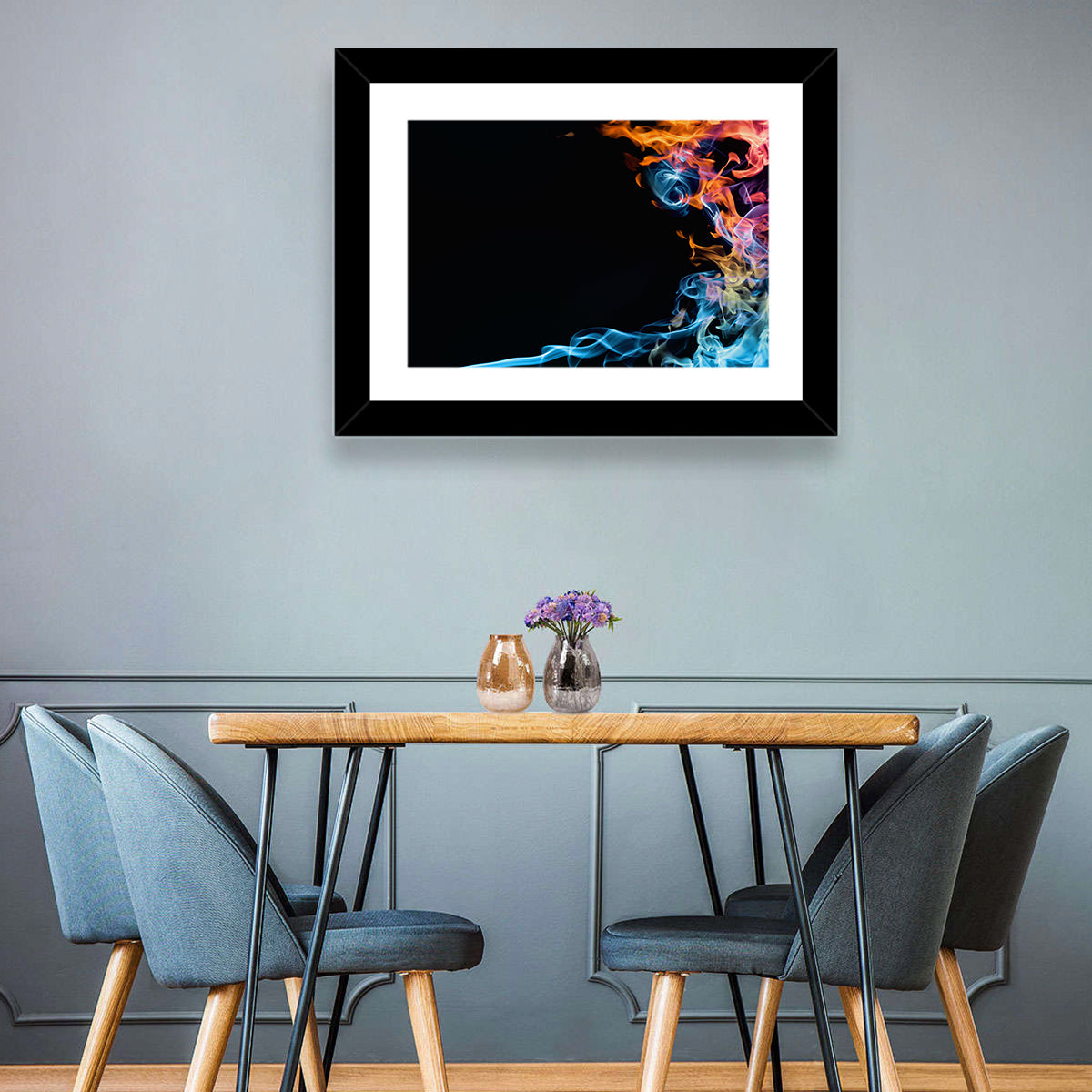 Glowing Flame Abstract Wall Art