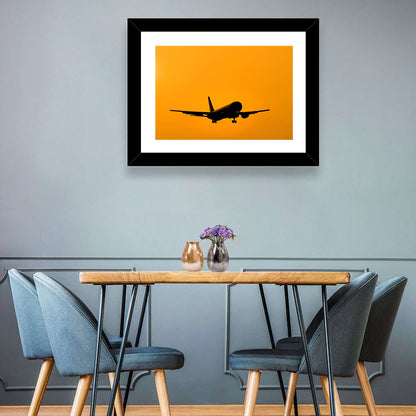 Golden Hour Airliner Silhouette Wall Art