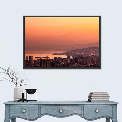Beirut Sunset Skyline Wall Art