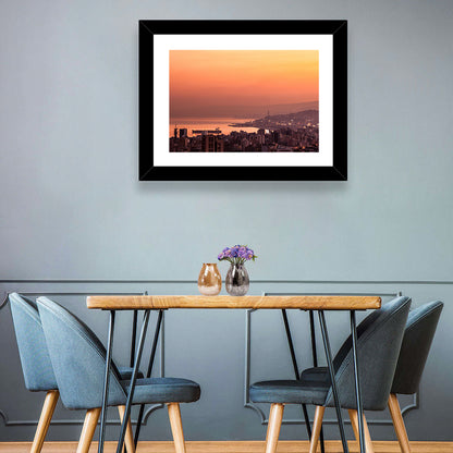 Beirut Sunset Skyline Wall Art