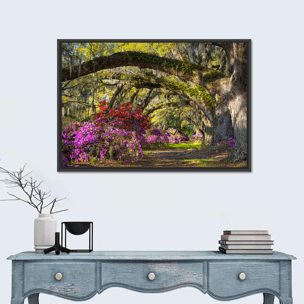 Azalea Garden Path Wall Art in a room, landscape