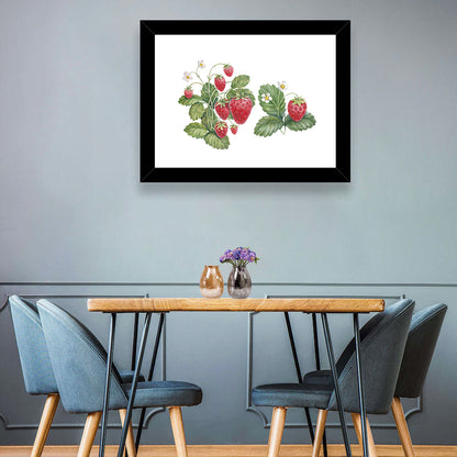 Fresh Strawberry Botanical Illustration Wall Art