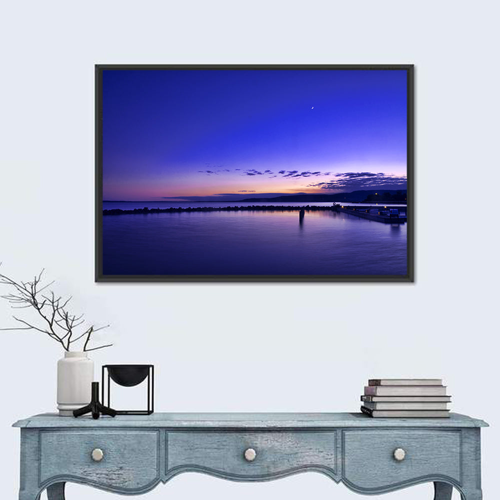 Lake Balaton Twilight Pier Wall Art