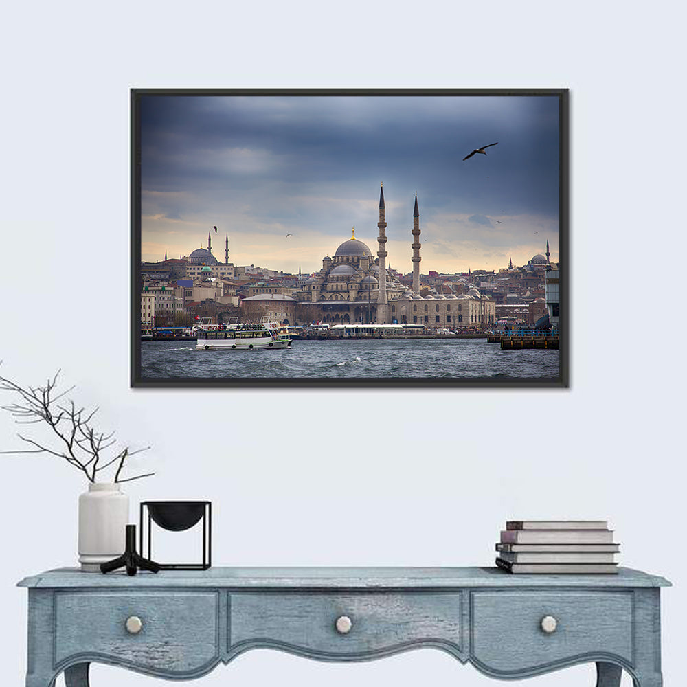 Istanbul Skyline with New Mosque Wall Art in a room, landscape