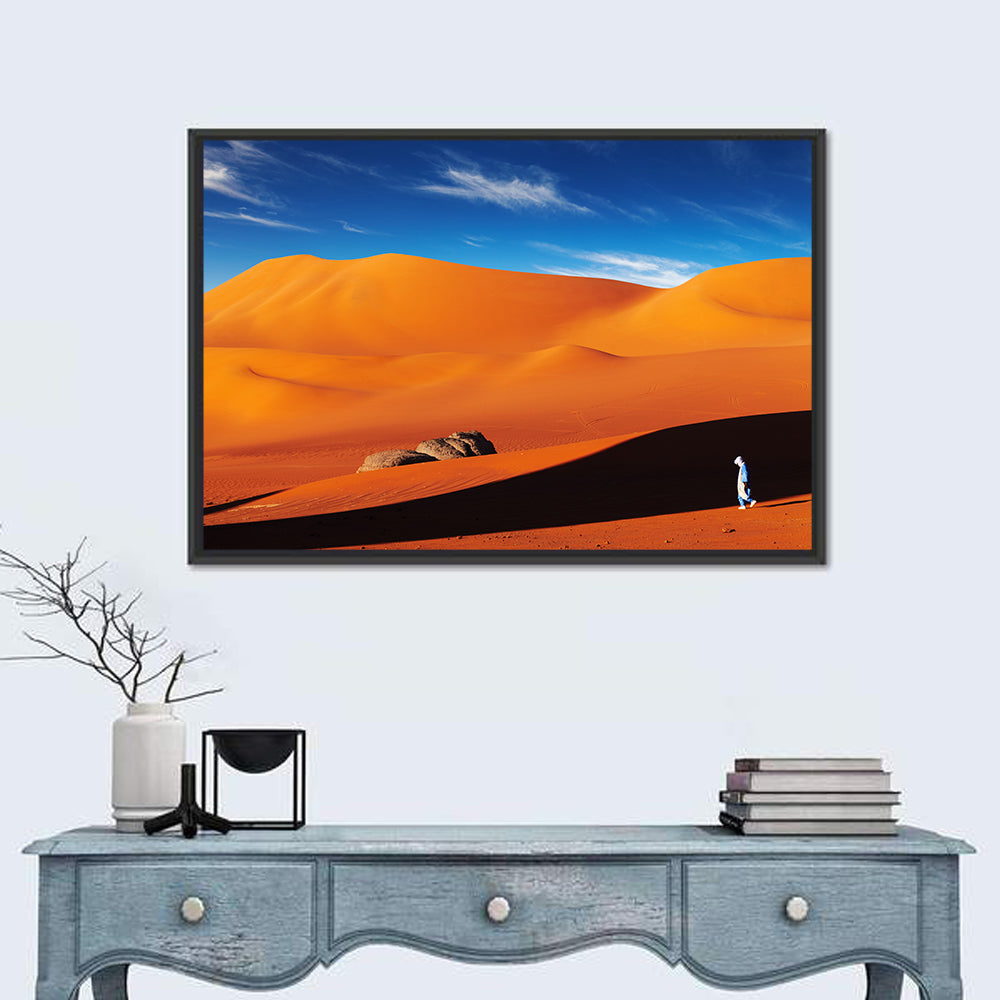 Solitary Figure on Sahara Dunes Wall Art
