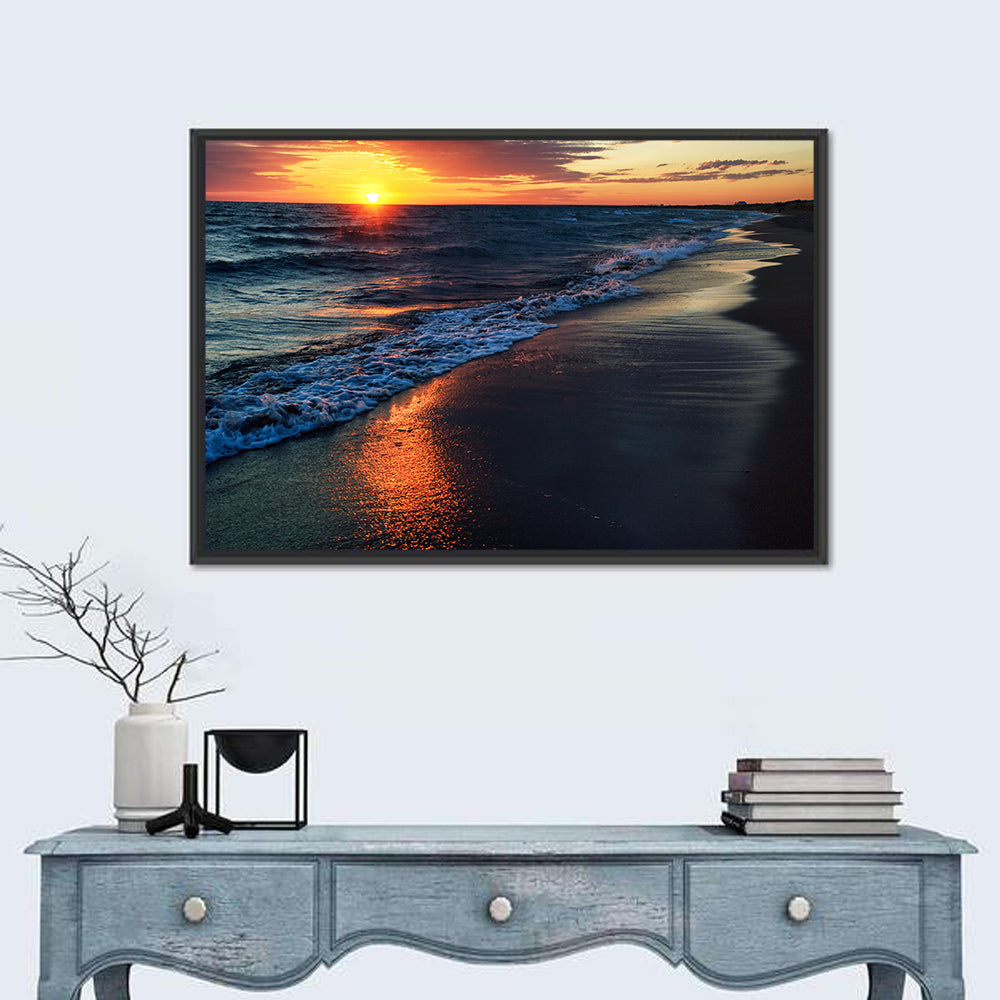 Lake Balkhash Golden Dusk Wall Art