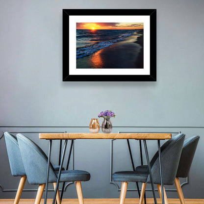 Lake Balkhash Golden Dusk Wall Art