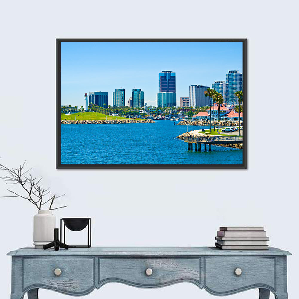 Long Beach Rainbow Harbor Skyline Wall Art