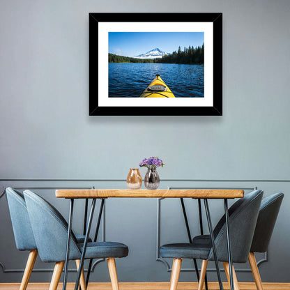 Yellow Kayak at Trillium Lake Wall Art