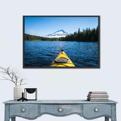 Yellow Kayak at Trillium Lake Wall Art