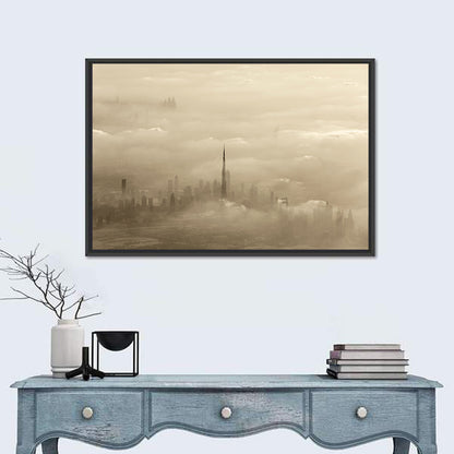 Dubai Haze Over Burj Khalifa Wall Art