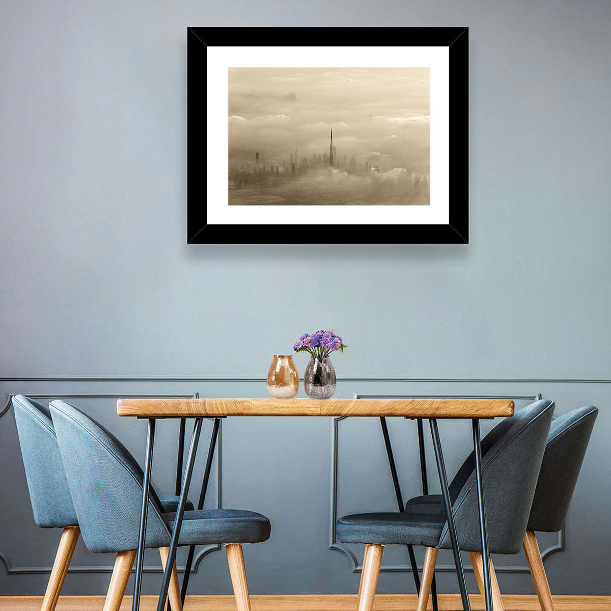 Dubai Haze Over Burj Khalifa Wall Art