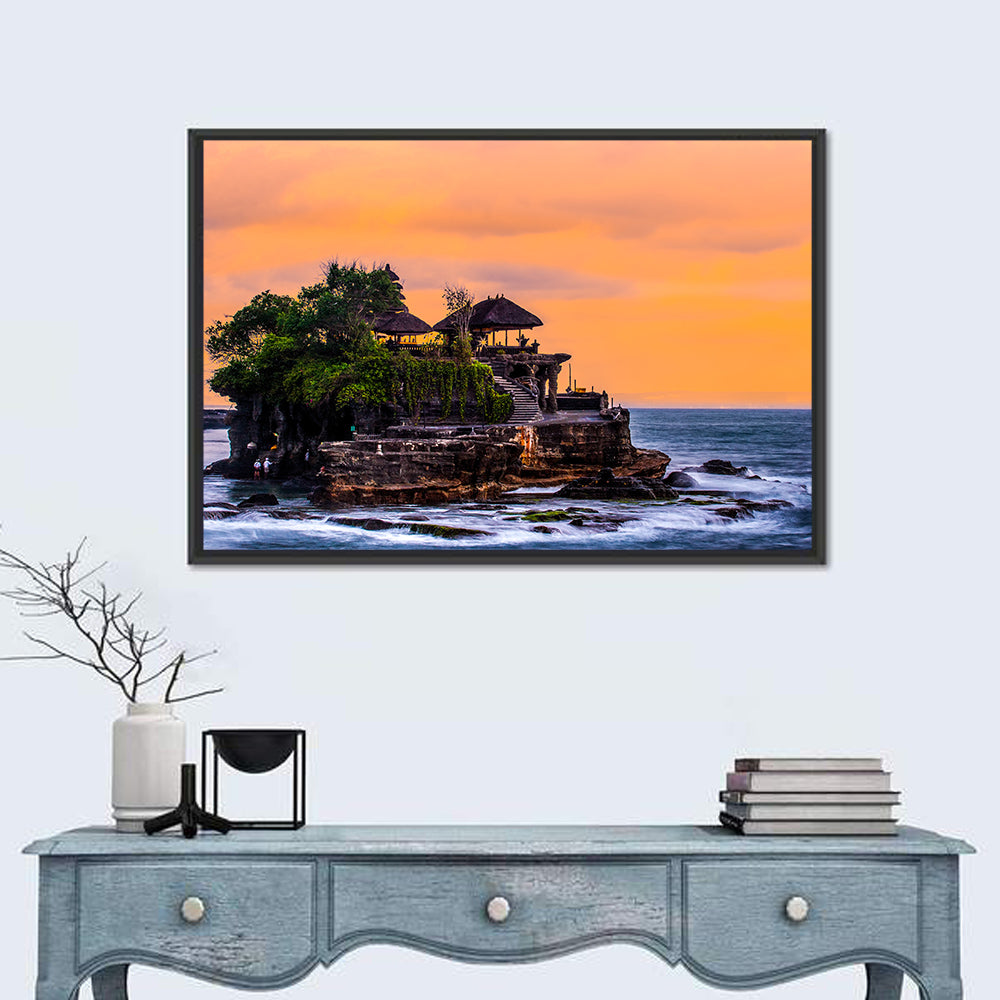 Tanah Lot Temple at Sunset Wall Art