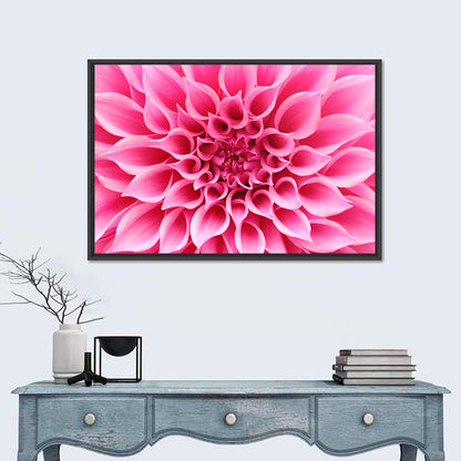 Pink Dahlia Spiral Close-up Wall Art