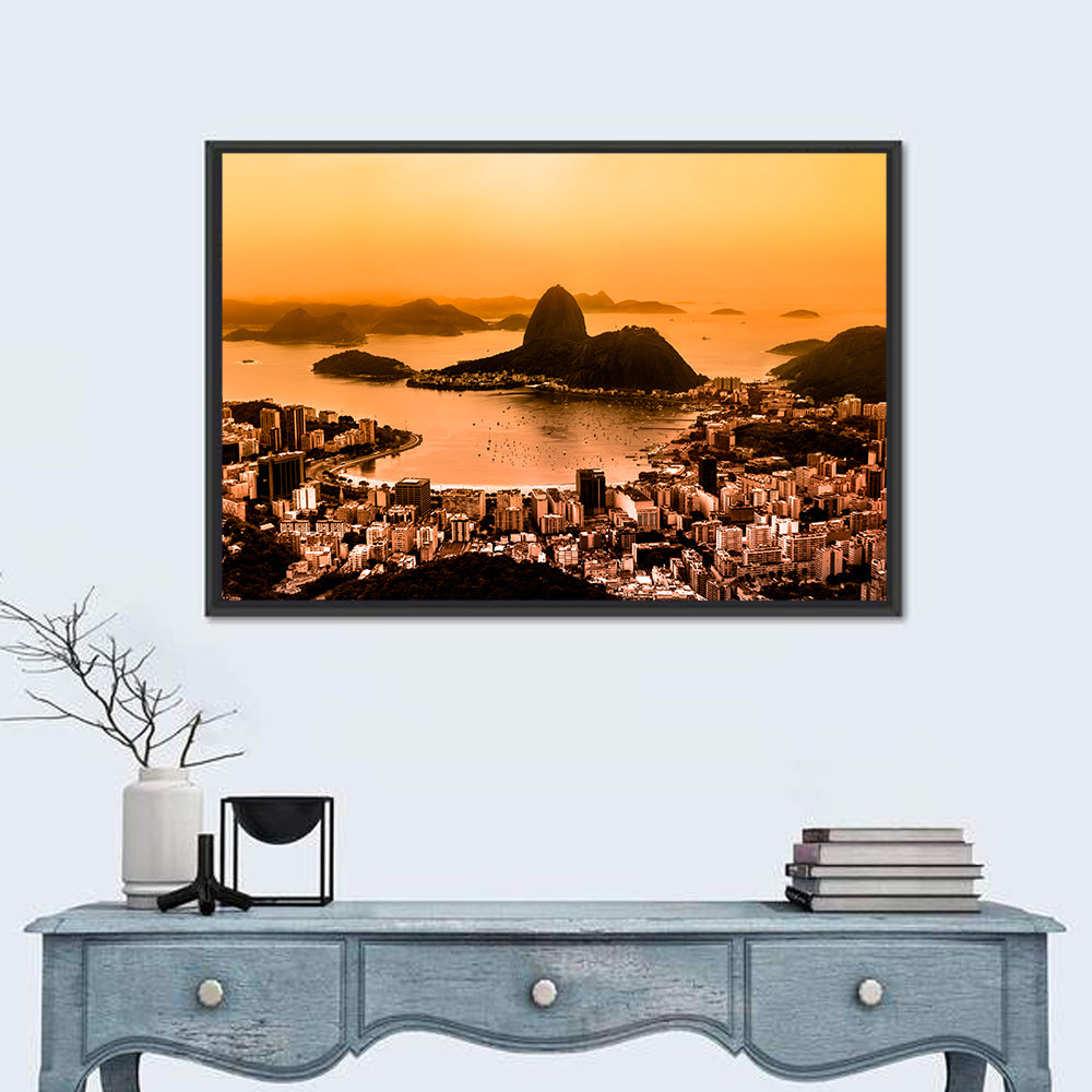 Sugarloaf Over Guanabara Bay Wall Art in a room, landscape