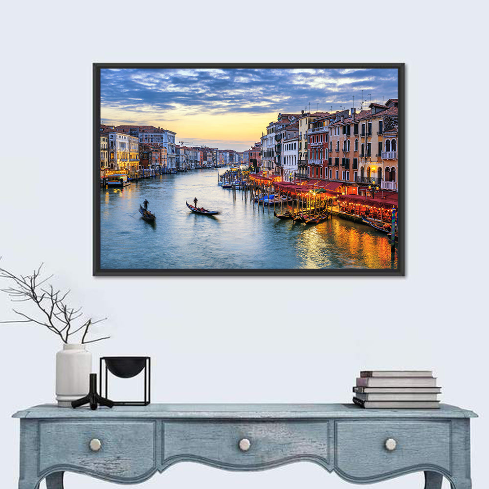 Venice Grand Canal at Twilight Wall Art in a room, landscape
