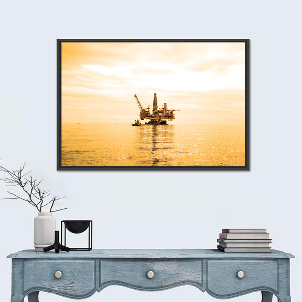 Golden Hour Oil Rig Wall Art
