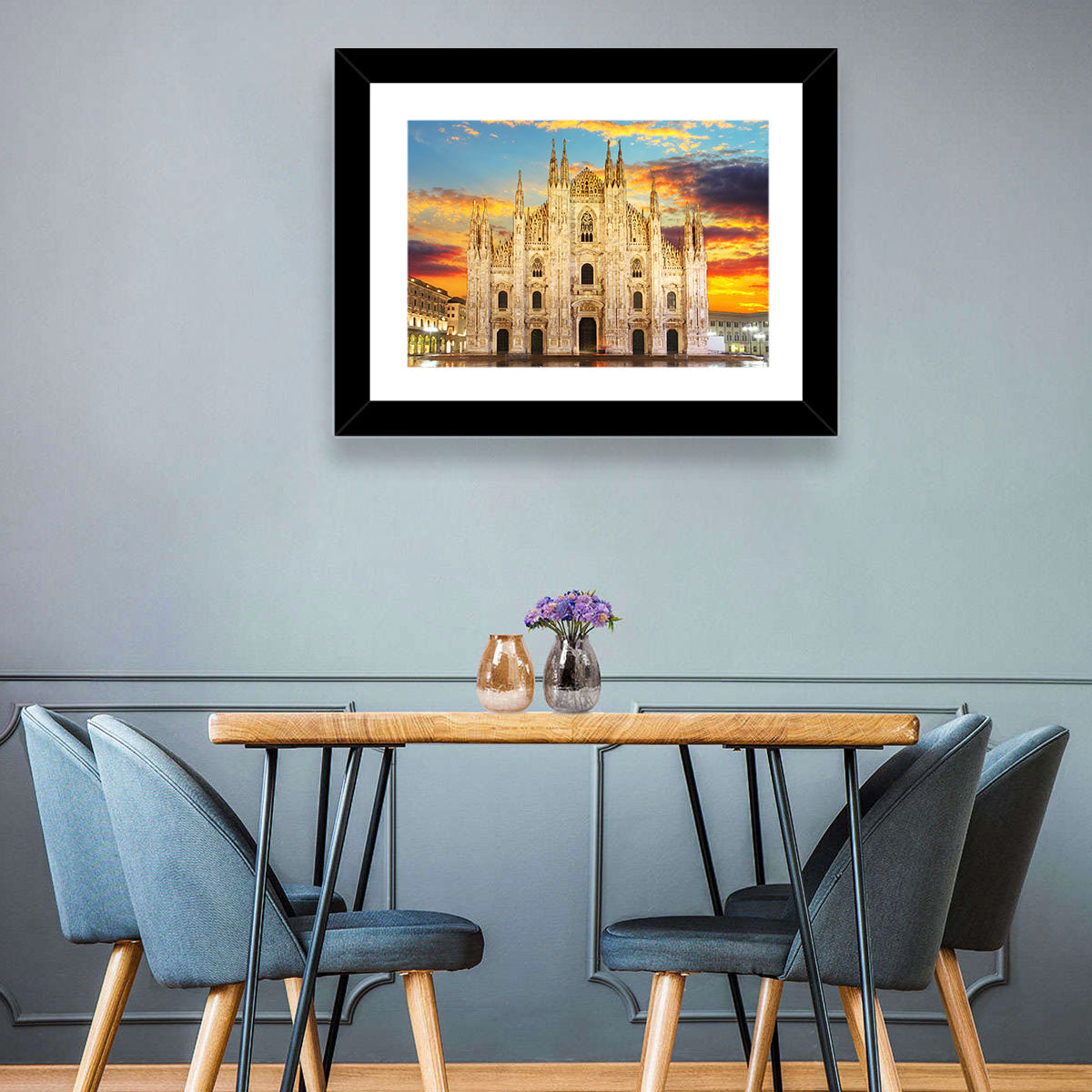 Milan Duomo at Sunset Wall Art in a room, landscape