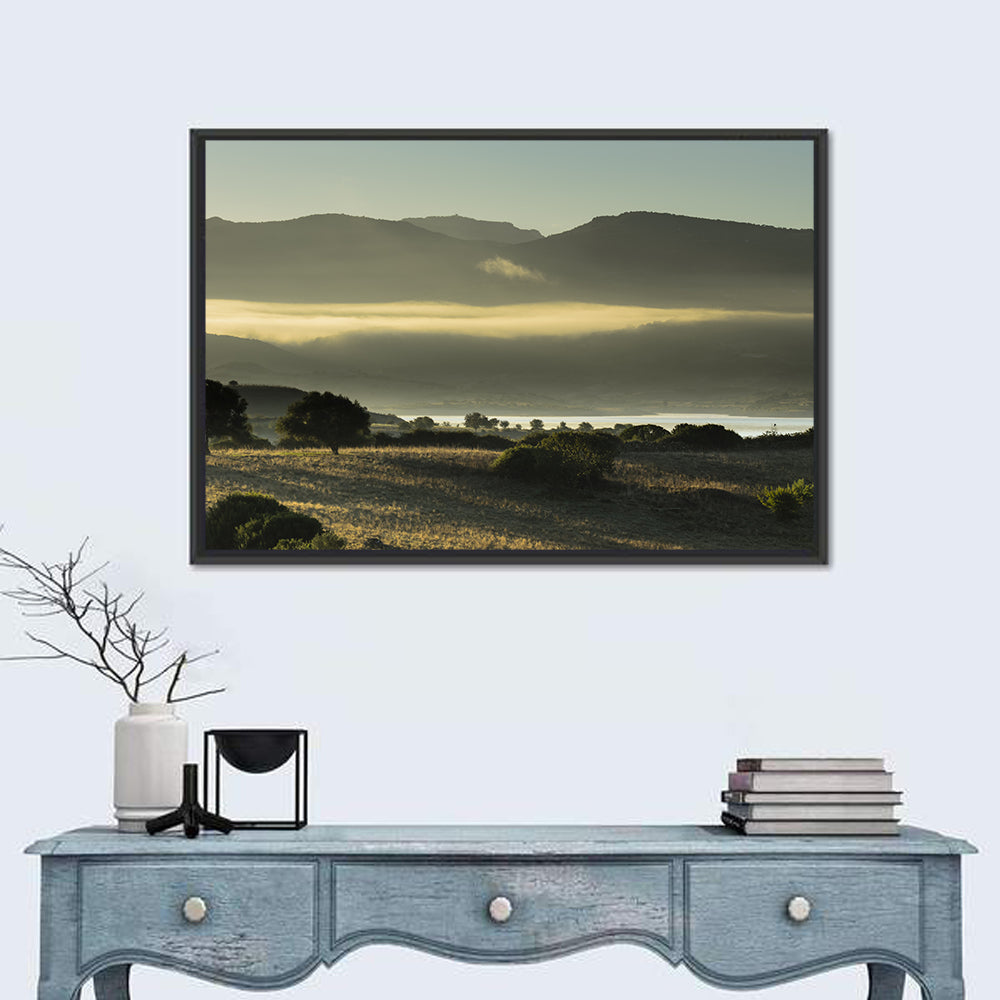 Lake Omodeo Morning Mist Wall Art