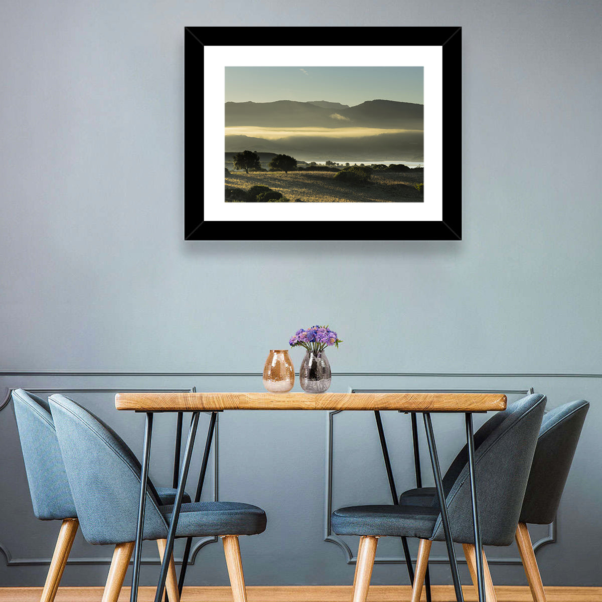 Lake Omodeo Morning Mist Wall Art