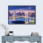 Rainbow Bridge and Tokyo Tower at Twilight Wall Art