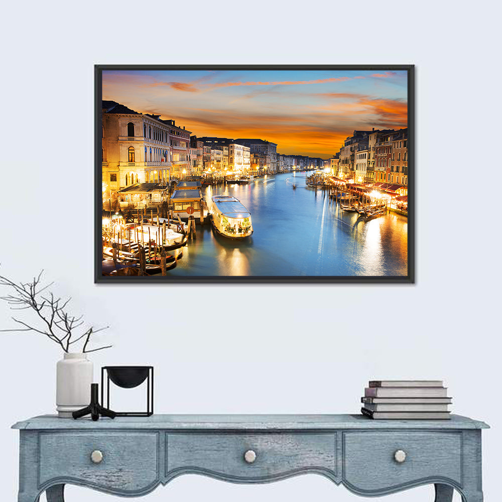 Venice Grand Canal at Dusk Wall Art in a room, landscape
